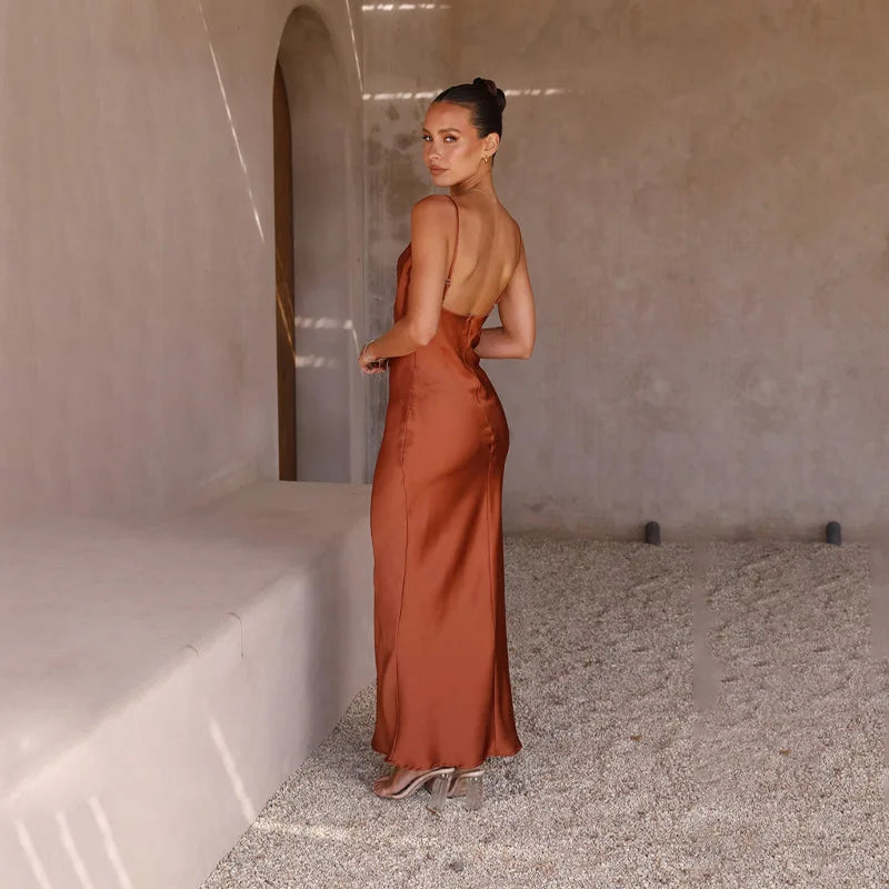 Satin Slip Maxi Dress | Elegant & Timeless