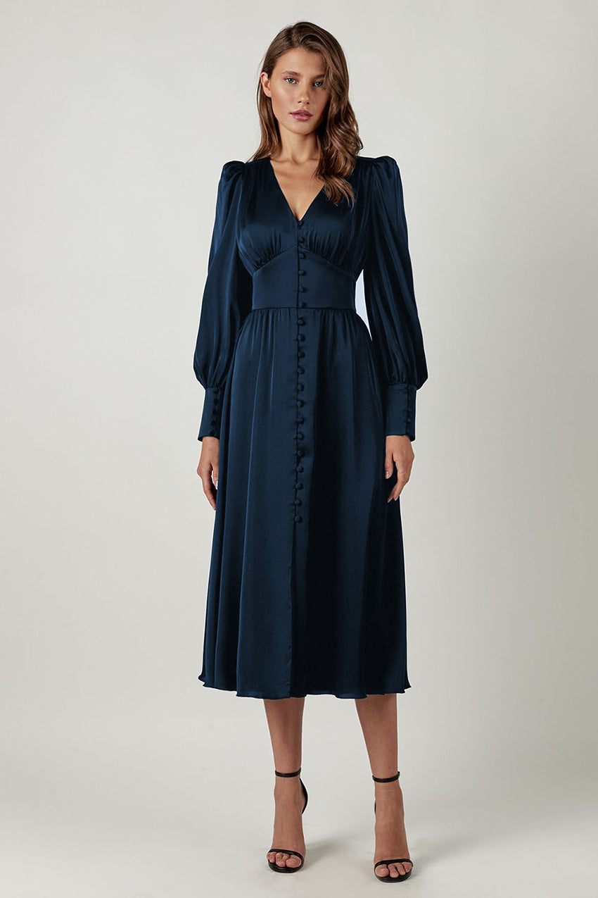Dress | Elegant Satin Dress with Flowy Silhouette
