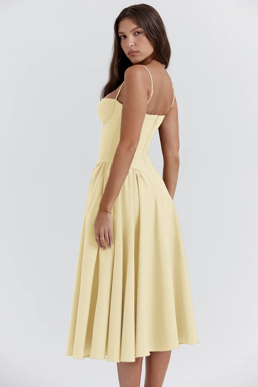 Dress | Strapless Sweetheart Neckline Midi Dress
