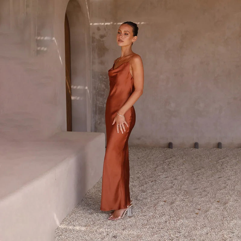 Satin Slip Maxi Dress | Elegant & Timeless