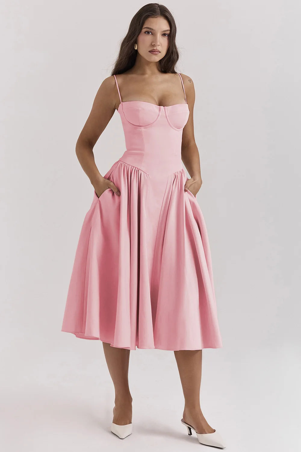Dress | Strapless Sweetheart Neckline Midi Dress