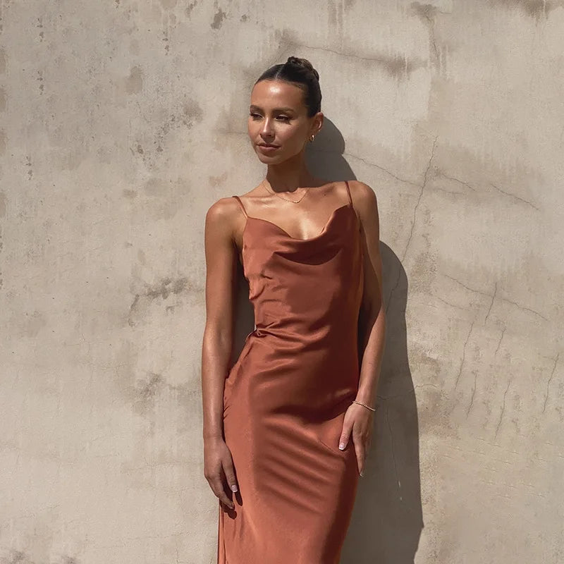Satin Slip Maxi Dress | Elegant & Timeless