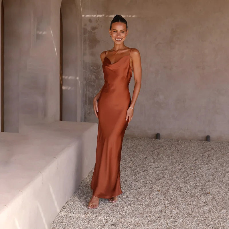 Satin Slip Maxi Dress | Elegant & Timeless