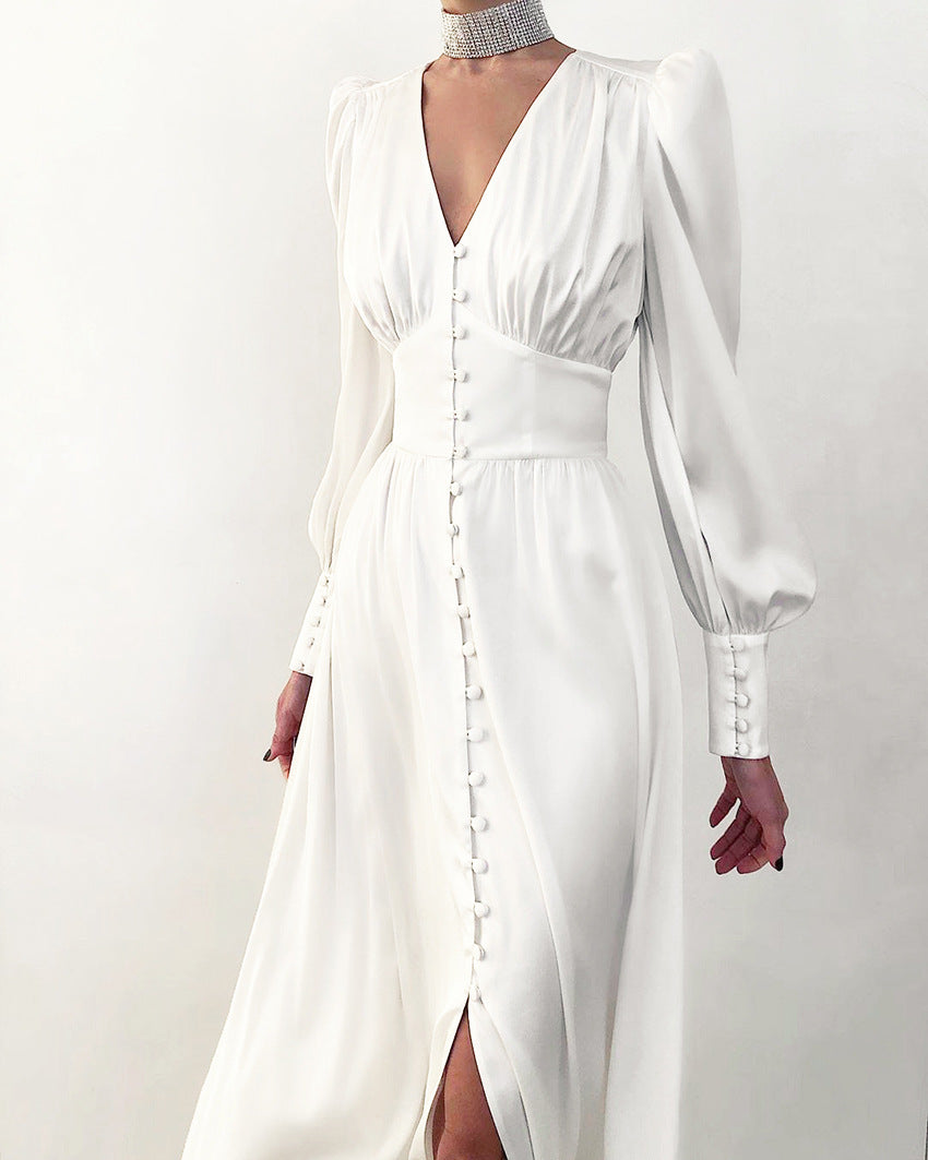 Dress | Elegant Satin Dress with Flowy Silhouette