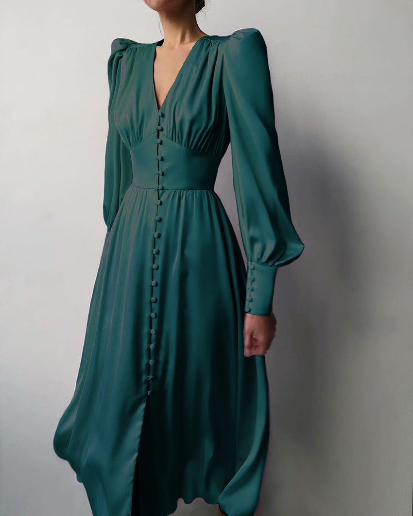 Dress | Elegant Satin Dress with Flowy Silhouette