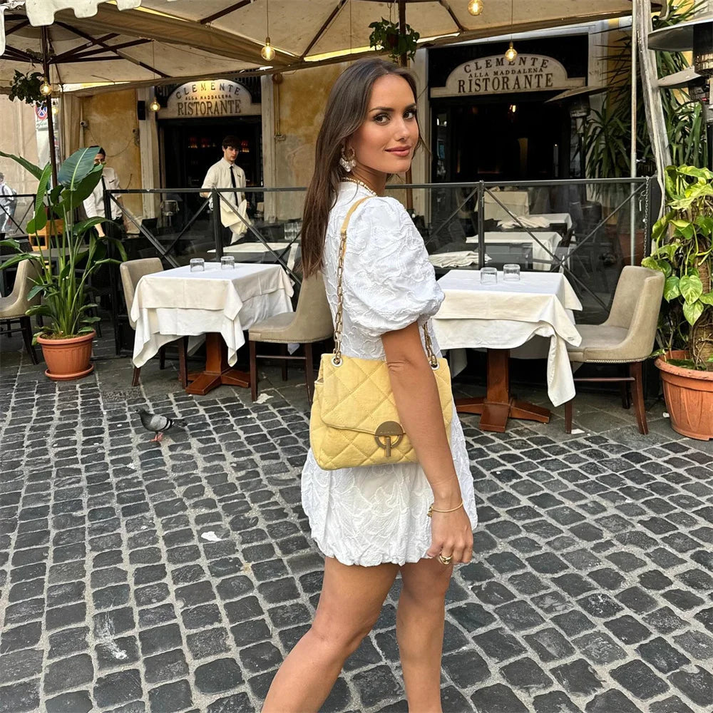 Dresses | Women’s Lace Puff Sleeve Deep V-Neck Mini Dress