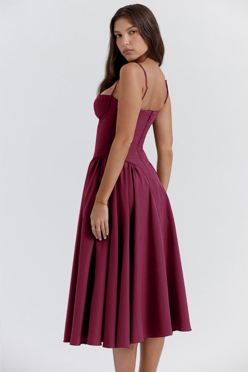 Dress | Strapless Sweetheart Neckline Midi Dress