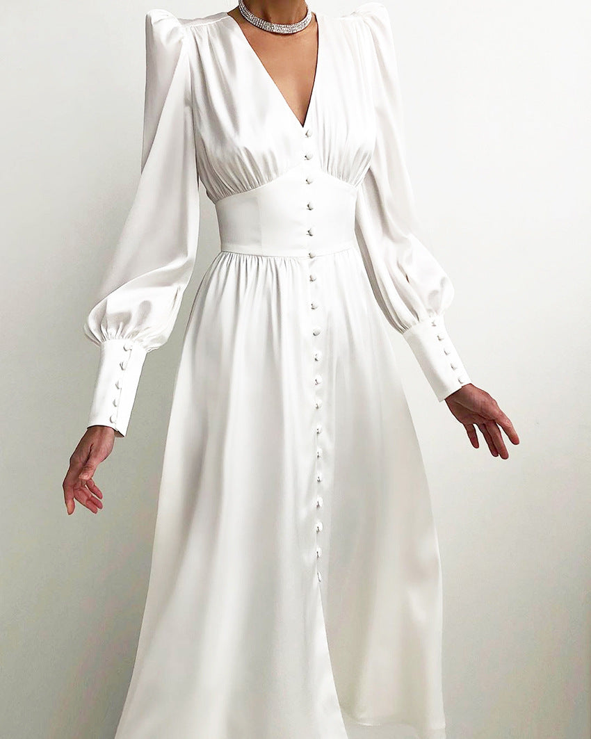 Dress | Elegant Satin Dress with Flowy Silhouette