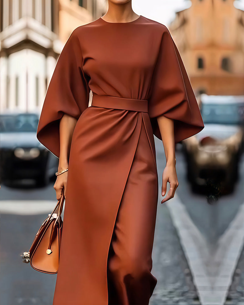 Dresses | Women’s Minimalist Belted Structured Midi Dress