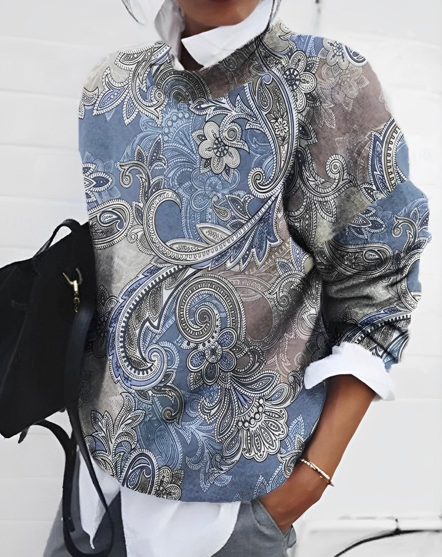 Tops | Women’s Vintage Paisley Print Casual Sweatshirt