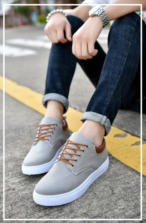 Sneakers | Canvas Low-Top Sneakers with Supportive Sole for Men