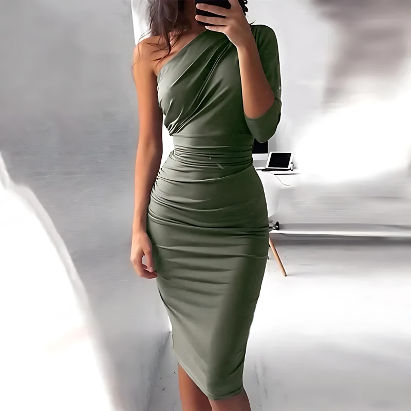 Dresses | Women’s One-Shoulder Ruched Bodycon Midi Dress