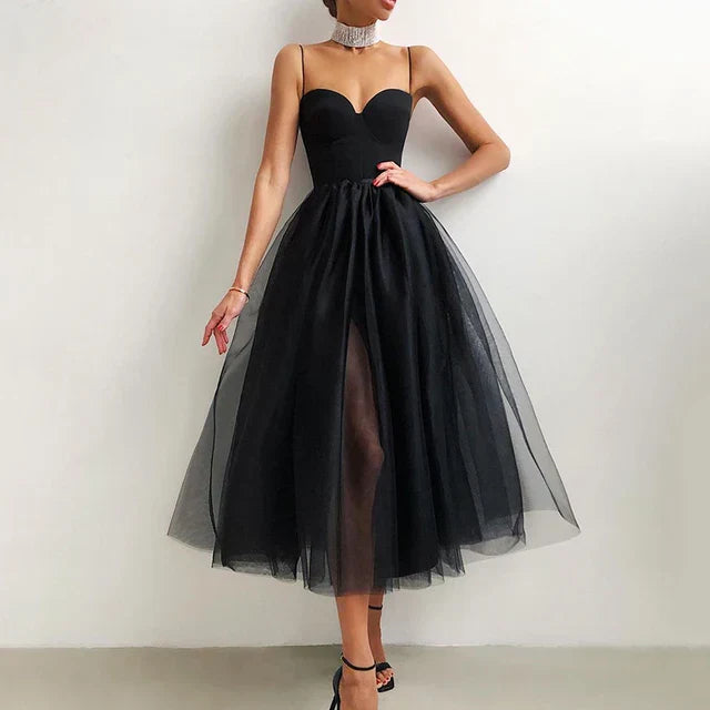 Dresses | Women’s Strapless Tulle Midi Party Dress