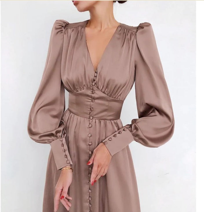 Dress | Elegant Satin Dress with Flowy Silhouette