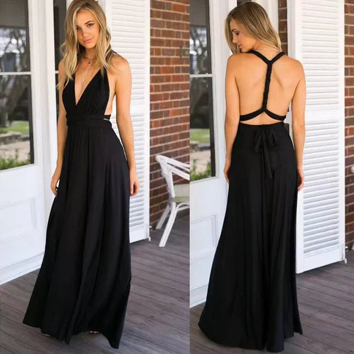 Dresses | Women’s Halter Neck Backless Flowy Maxi Dress