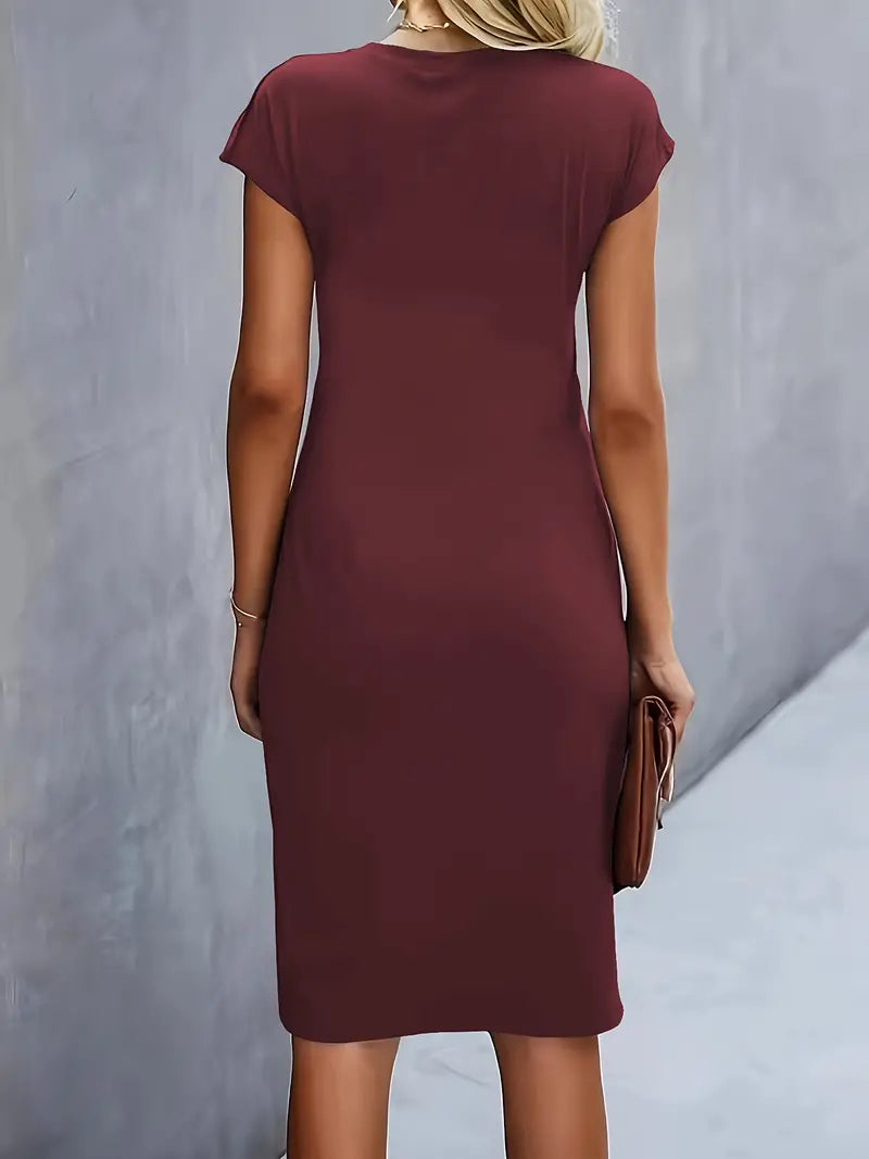 Dress | Solid Color with Scoop Neckline