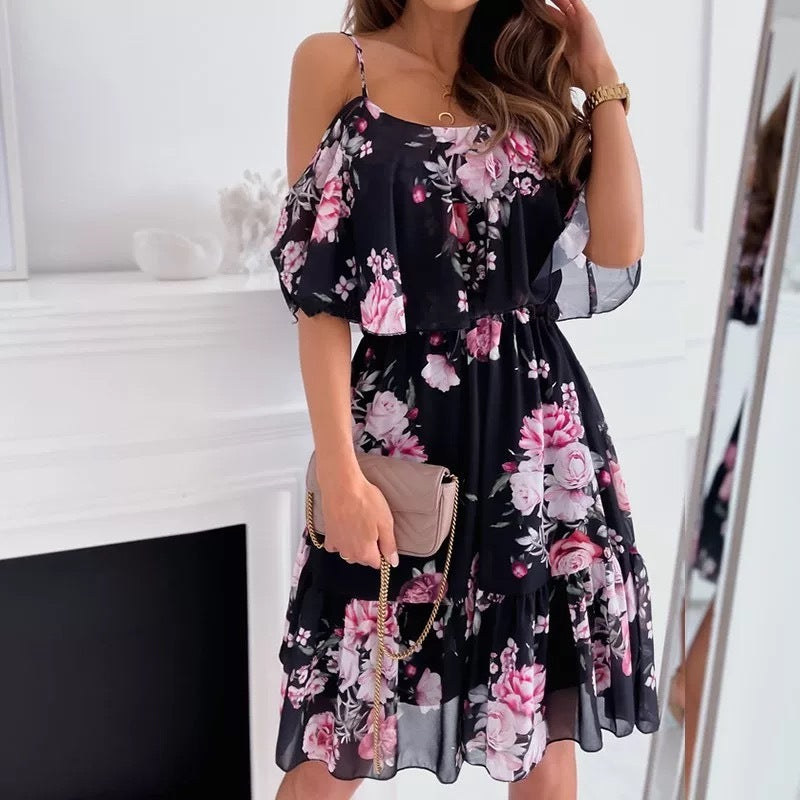 Dresses | Women’s Off-Shoulder Floral Print Mini Dress