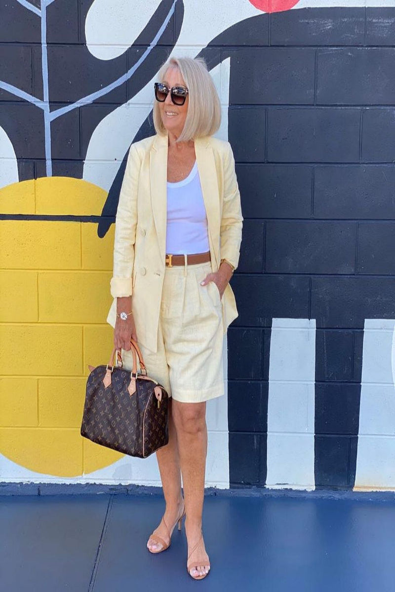 Sets | Women’s Casual Blazer and High-Waist Shorts Two-Piece Set