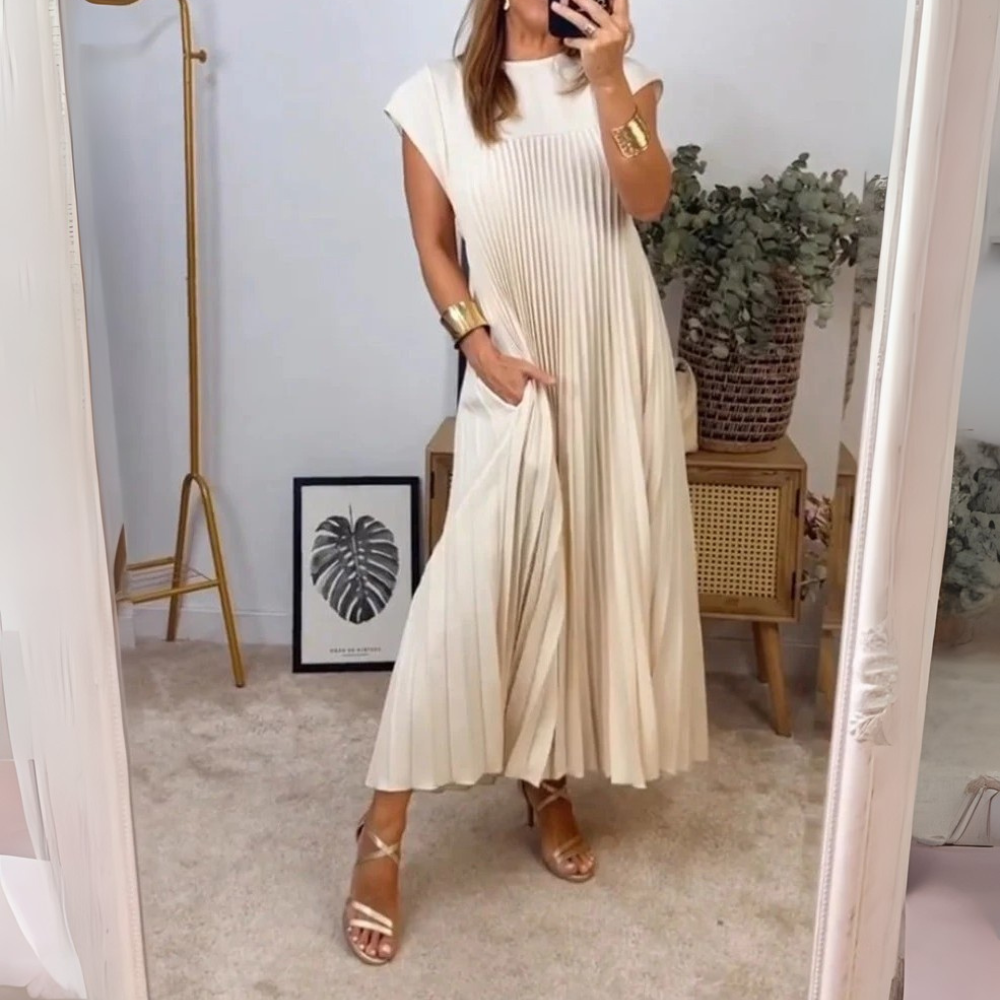 Dresses | Women’s Pleated Sleeveless Flowy Midi Dress