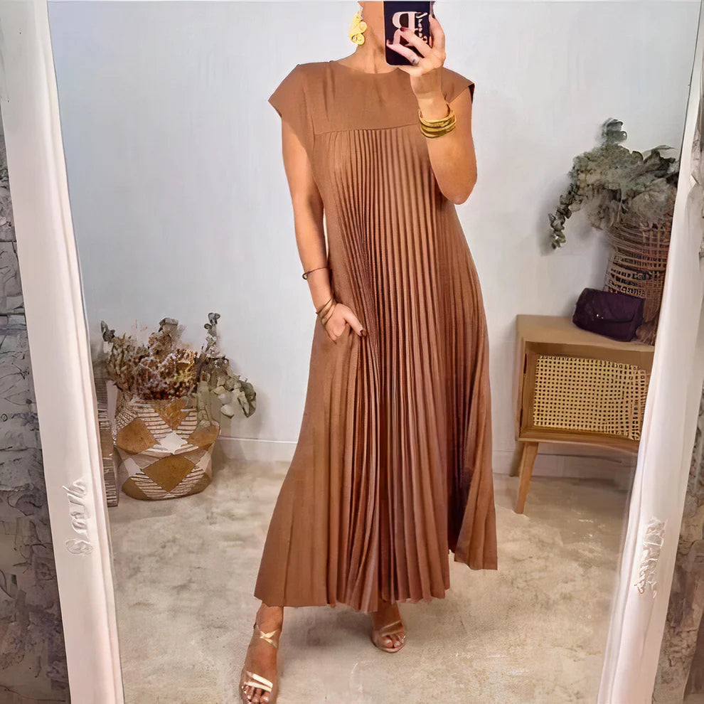 Dresses | Women’s Pleated Sleeveless Flowy Midi Dress