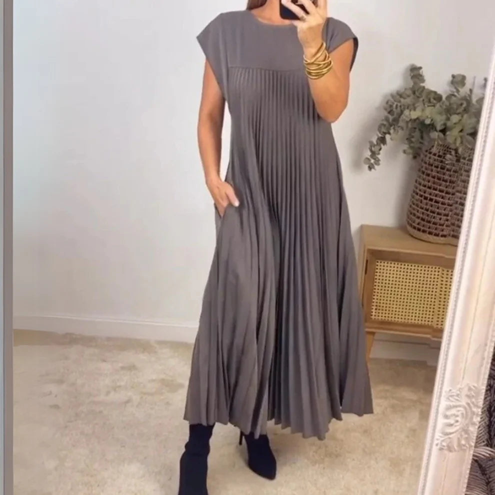 Dresses | Women’s Pleated Sleeveless Flowy Midi Dress