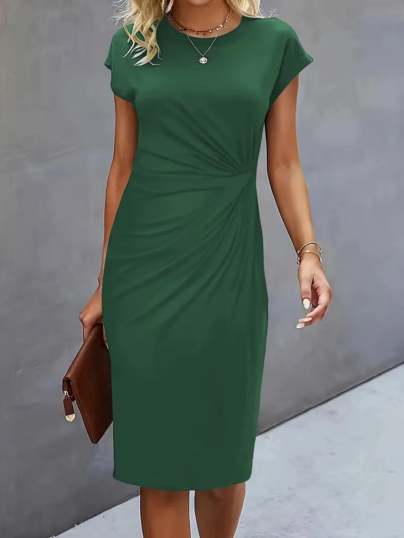 Dress | Solid Color with Scoop Neckline