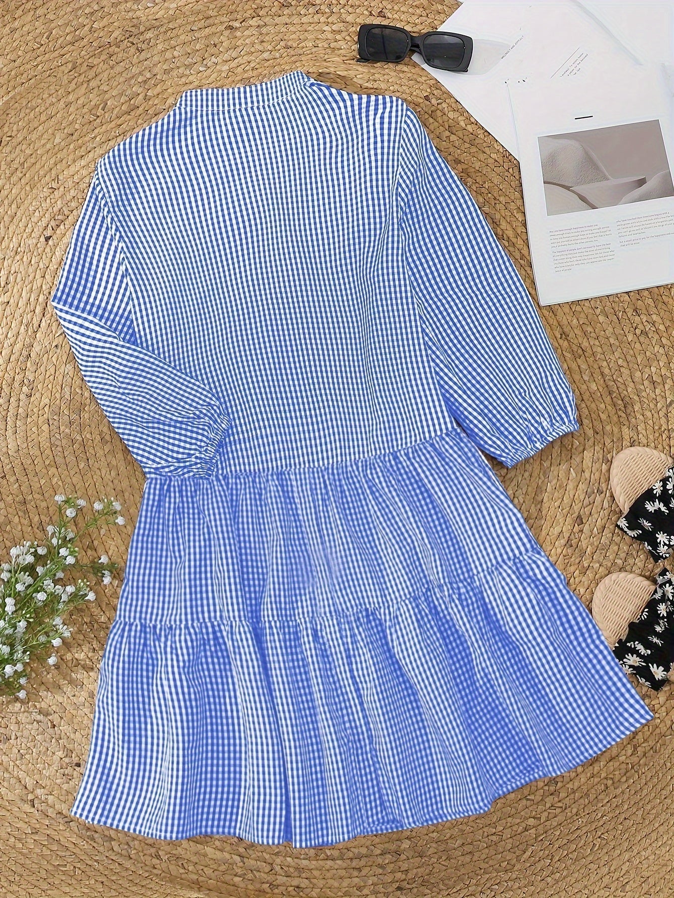 Dresses | Women’s Gingham Checkered Button-Down Mini Dress