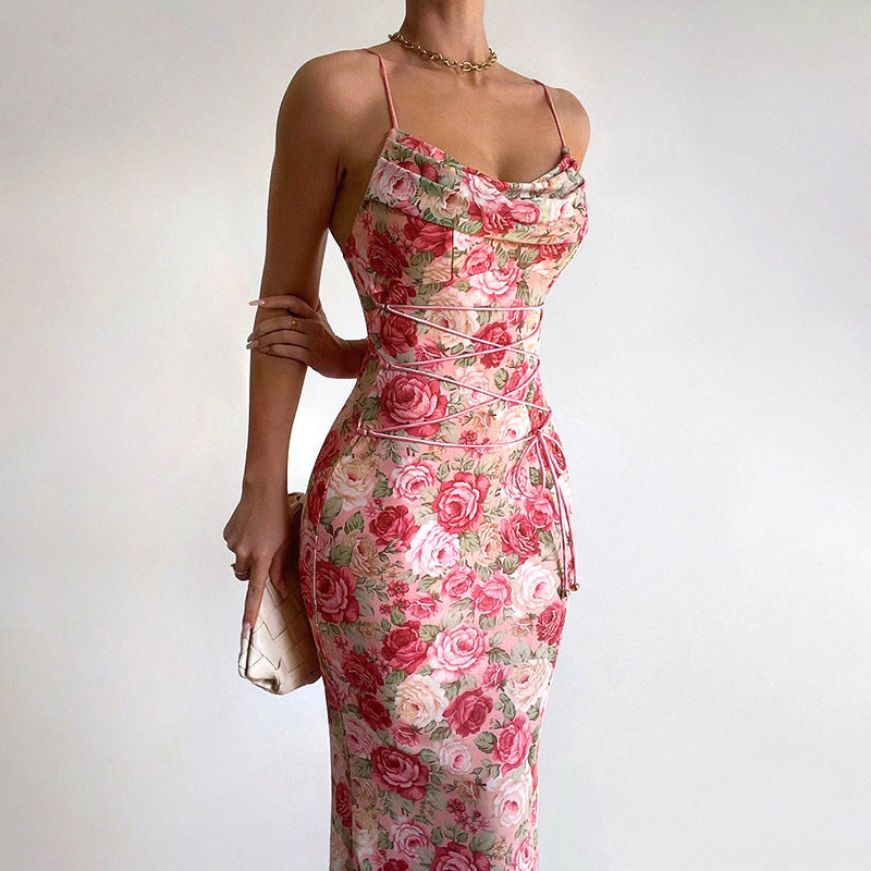 Dresses | Women’s Floral Print Bodycon Cutout Midi Dress