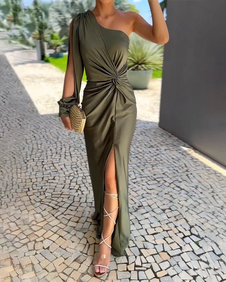 Dresses | Women’s One-Shoulder Knot Detail Maxi Dress