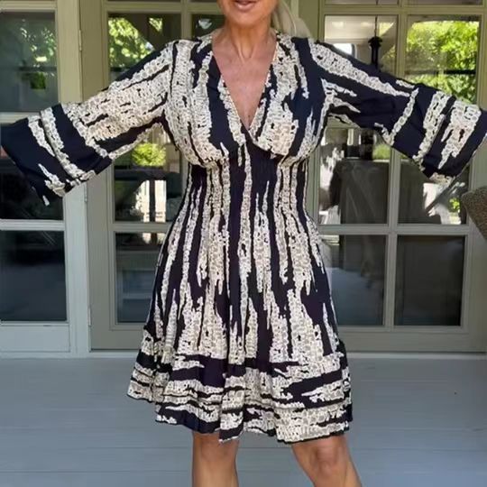 Dresses | Women’s Boho Tie-Dye Printed V-Neck Mini Dress