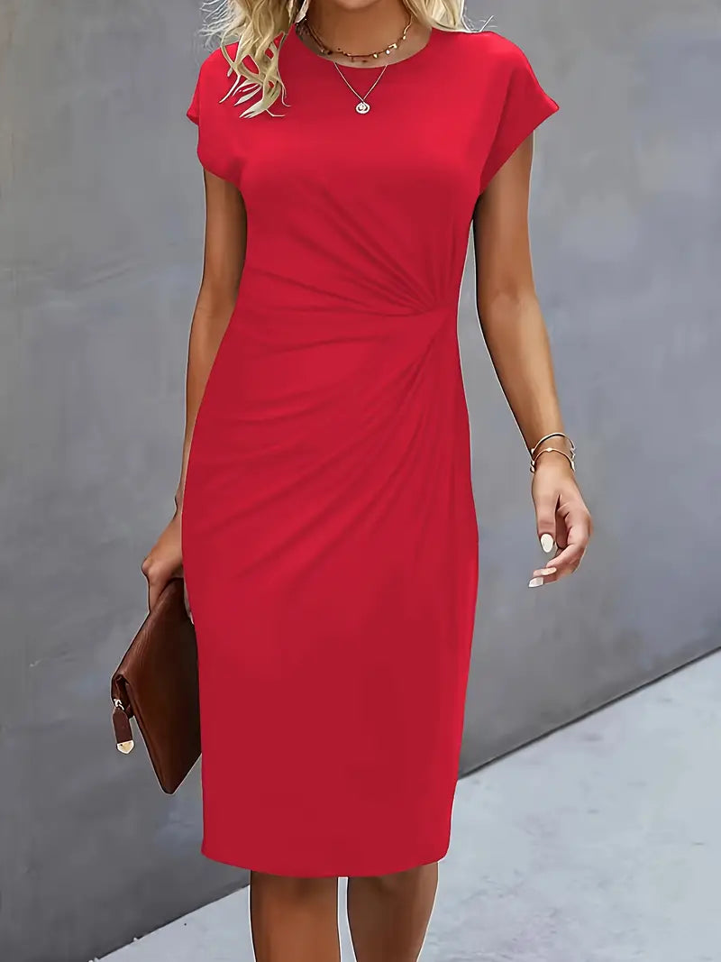 Dress | Solid Color with Scoop Neckline