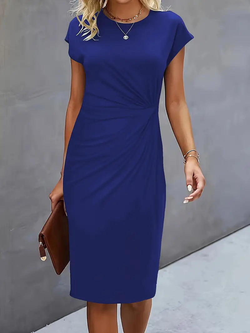 Dress | Solid Color with Scoop Neckline