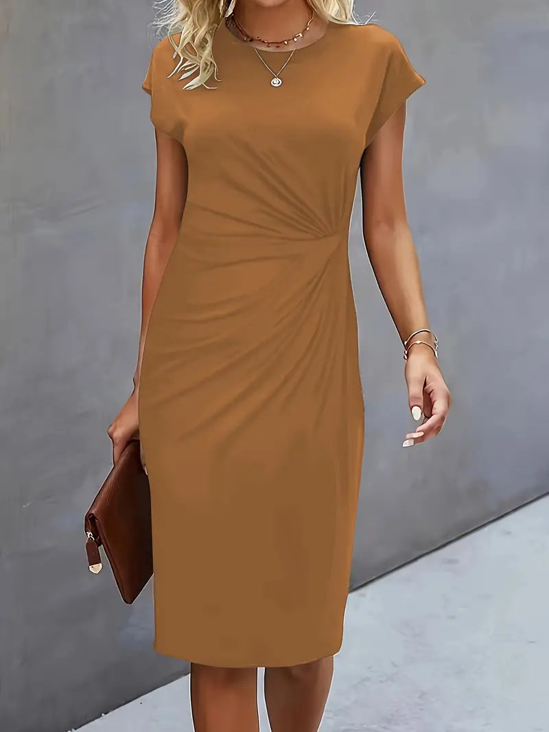 Dress | Solid Color with Scoop Neckline