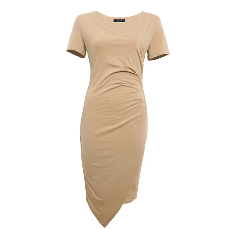 Dress | Solid Color with Scoop Neckline