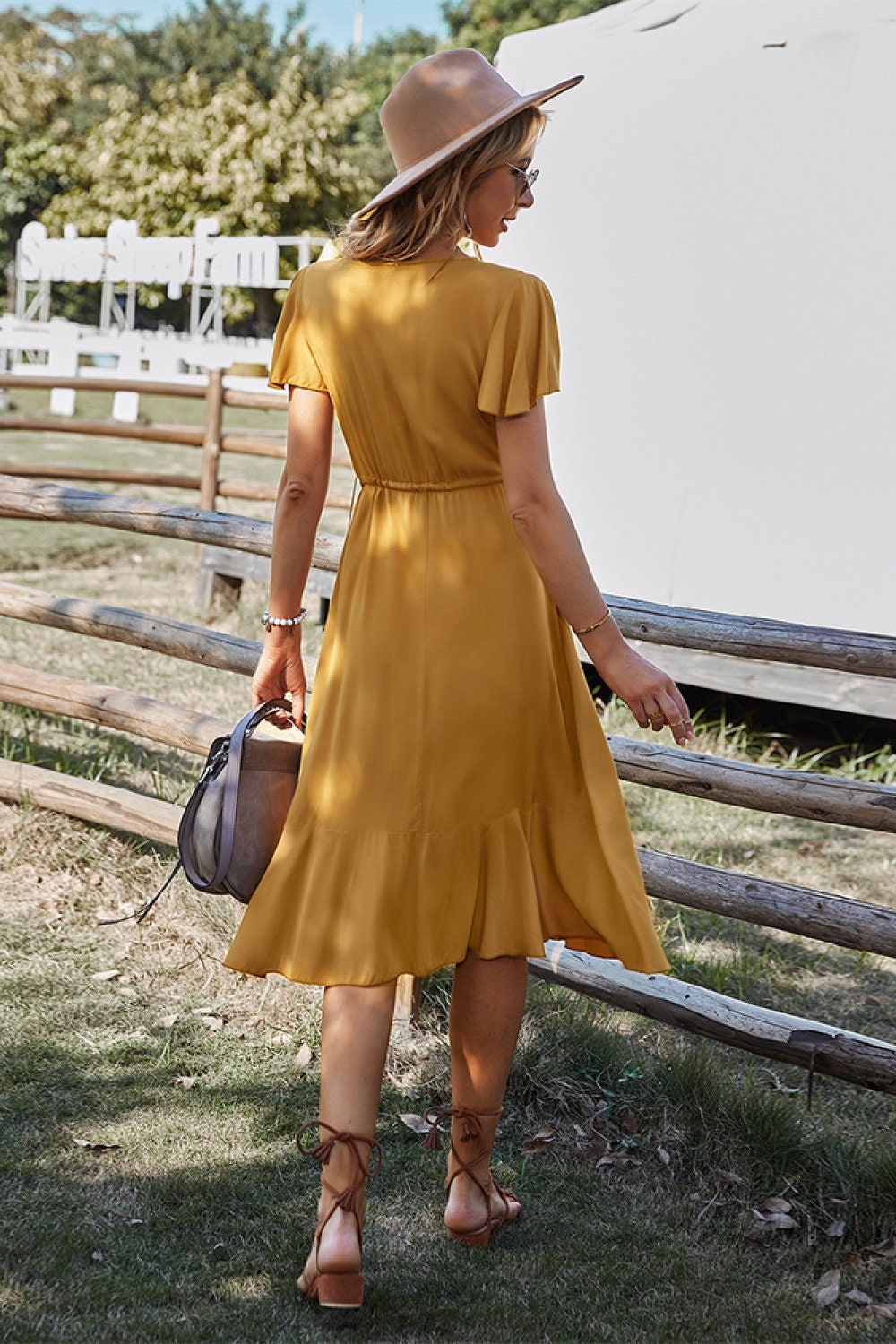 Dresses | Women’s Casual Short Sleeve Midi Dress – Flowy A-Line Fit