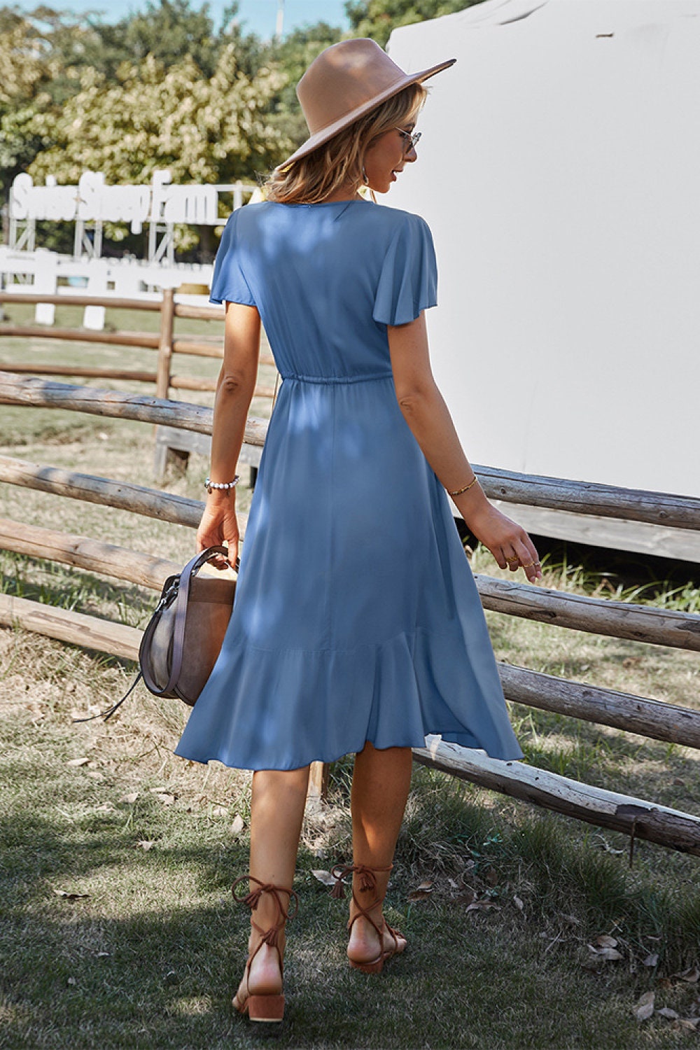 Dresses | Women’s Casual Short Sleeve Midi Dress – Flowy A-Line Fit