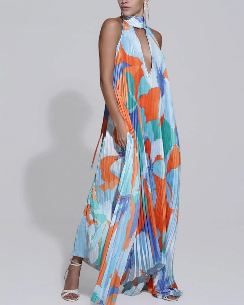 Dresses | Women’s Abstract Print Halter Neck Maxi Dress