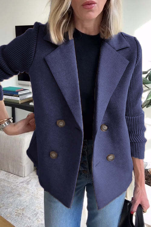 Women’s Spring Coat | Knitted Sleeves