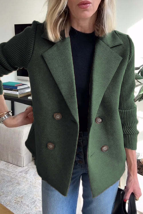 Women’s Spring Coat | Knitted Sleeves