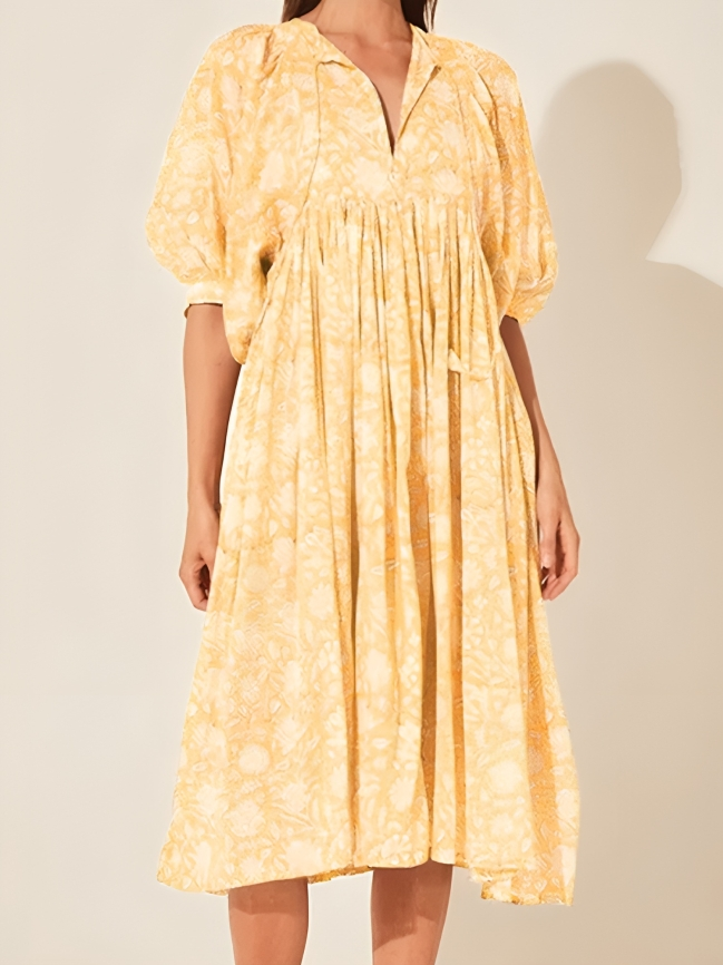 Dresses | Women’s Floral Print Puff Sleeve Casual Dress