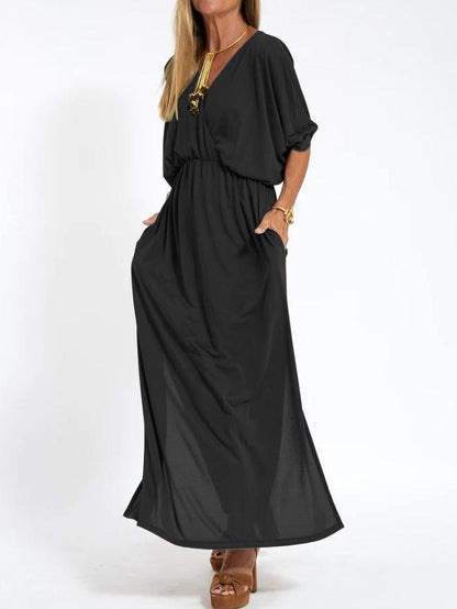 Dresses | Women’s Relaxed V-Neck Maxi Dress with Cinched Waist