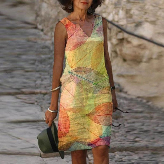 Dresses | Women’s Colorful Abstract Print Sleeveless Casual Dress