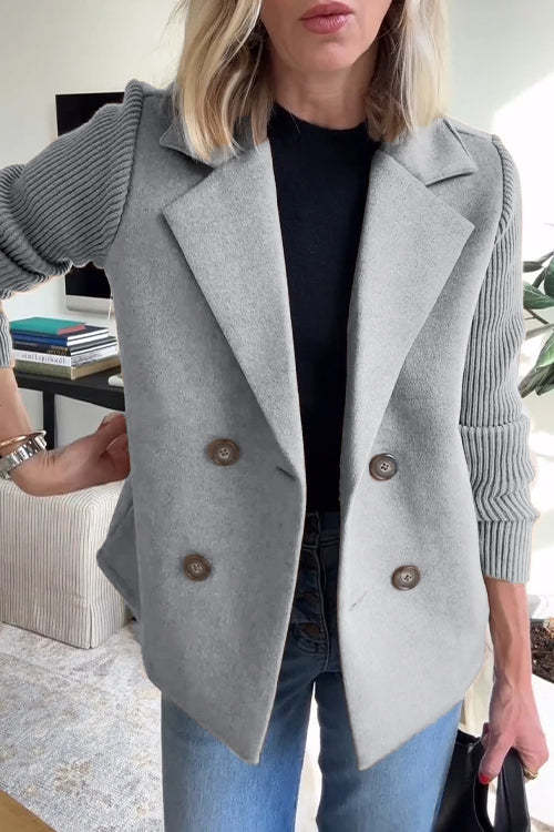 Women’s Spring Coat | Knitted Sleeves