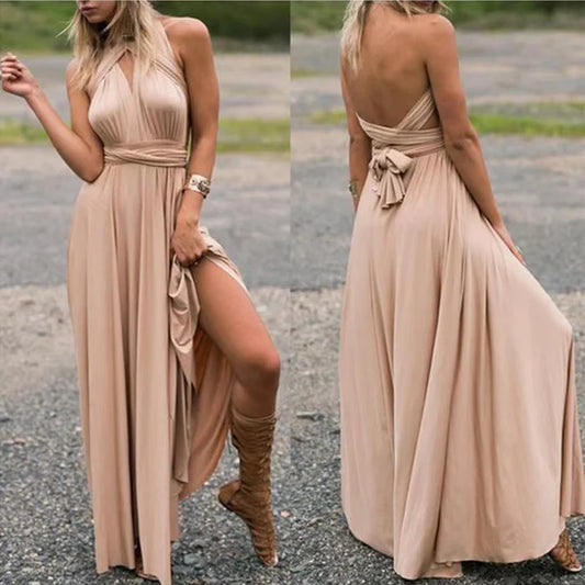 Dresses | Women’s Halter Neck Backless Flowy Maxi Dress