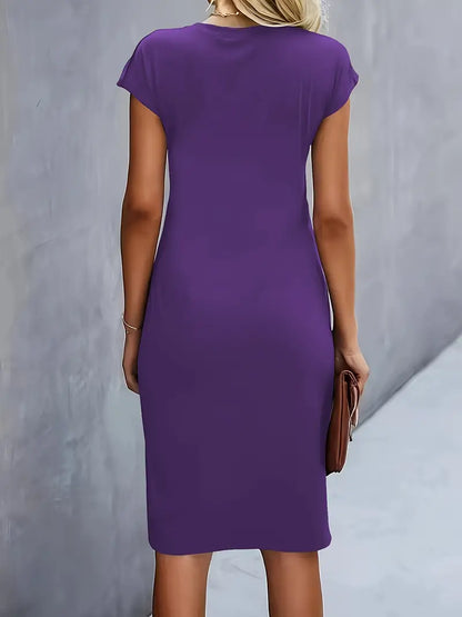 Dress | Solid Color with Scoop Neckline