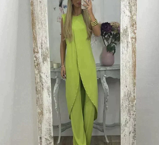Set | Asymmetrical Sleeveless Tunic and Pants