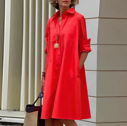 Dresses | Women’s Casual Button-Down A-Line Shirt Dress