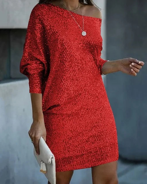 Dresses | Women’s Sequin Off-Shoulder Party Mini Dress