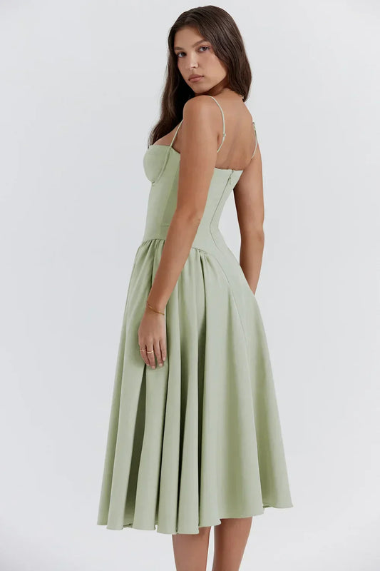 Dress | Strapless Sweetheart Neckline Midi Dress