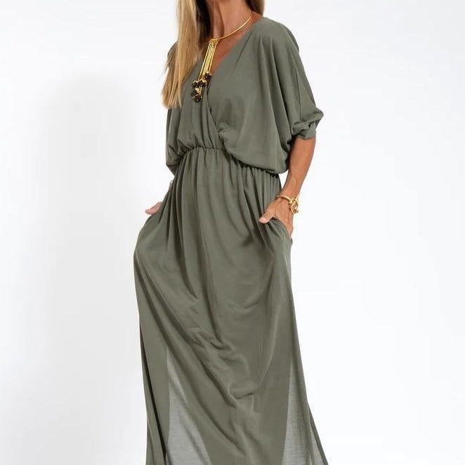 Dresses | Women’s Relaxed V-Neck Maxi Dress with Cinched Waist